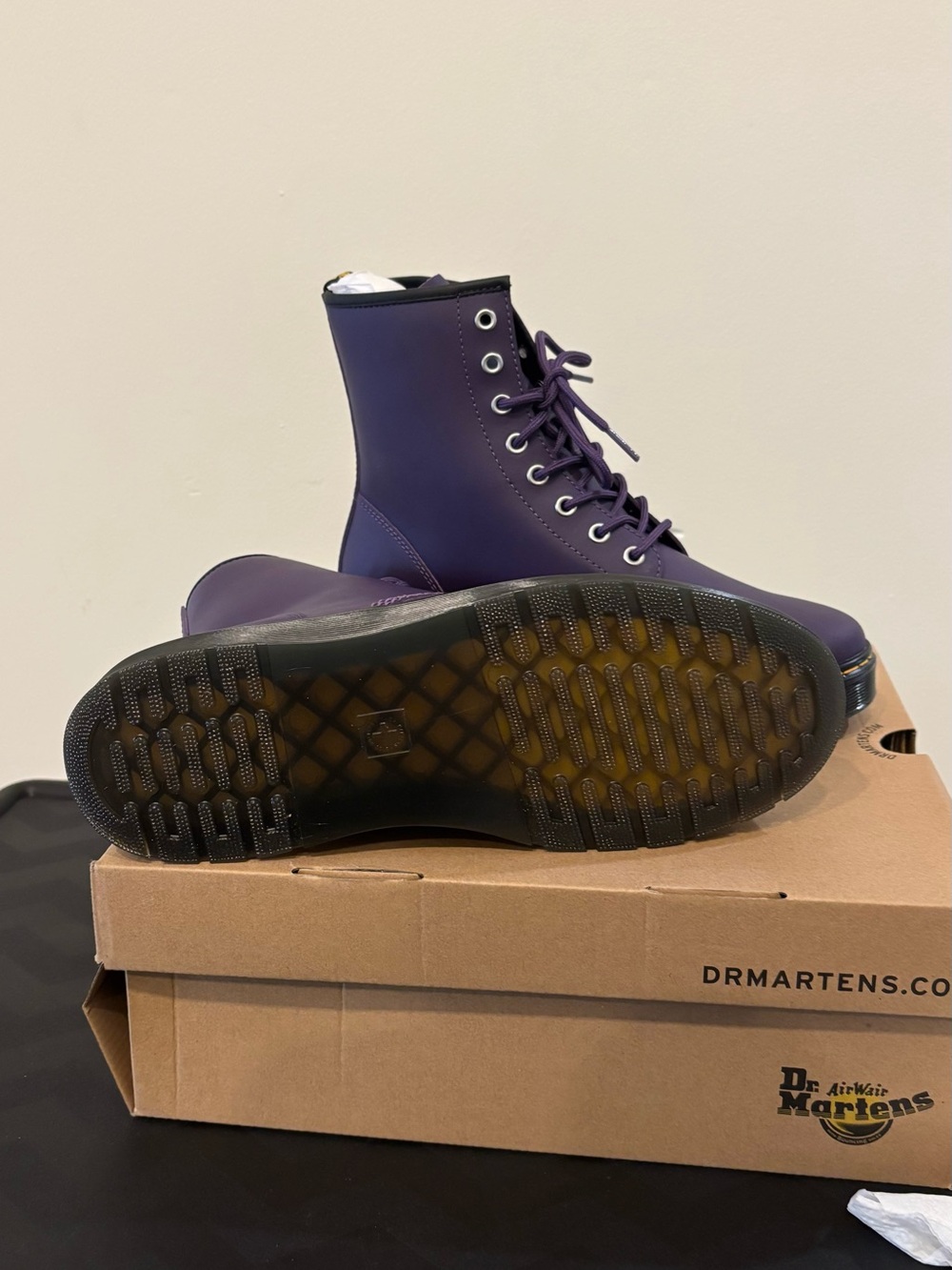 Dr. Martens Purple 8-Eye Lace-Up Boots - Picture 3 of 5